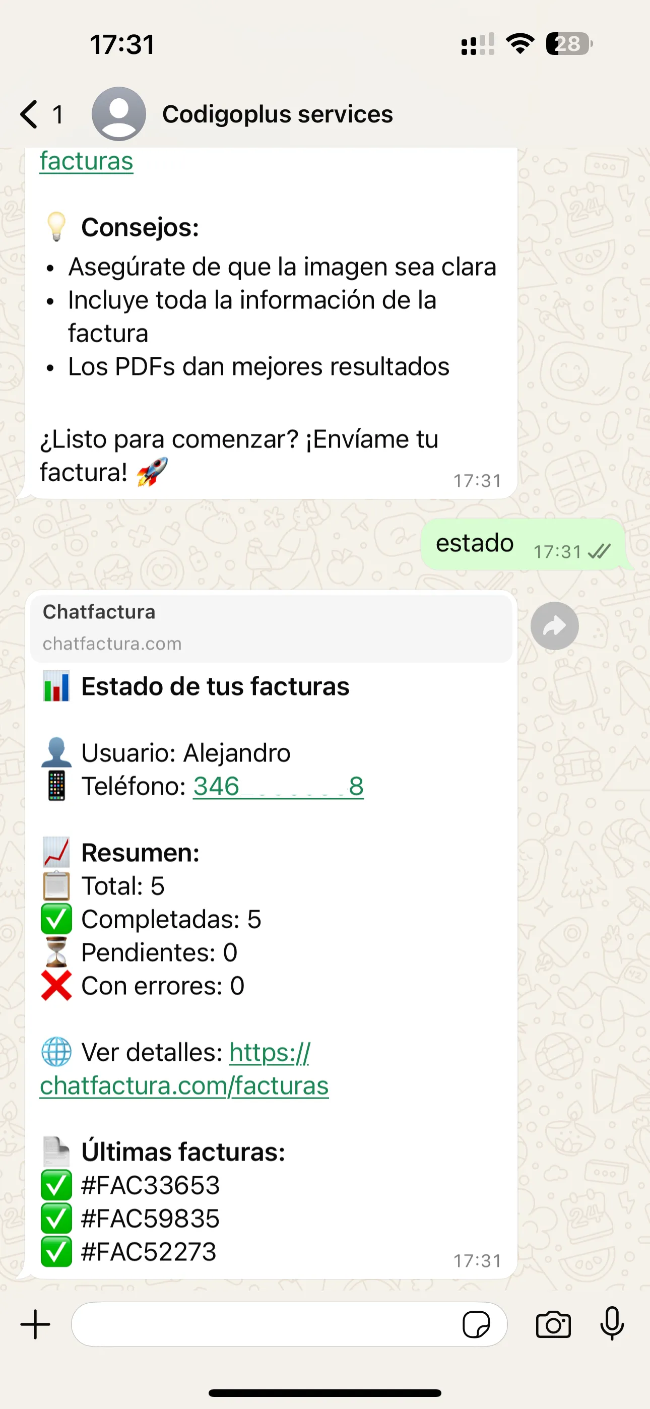 Resumen mensual